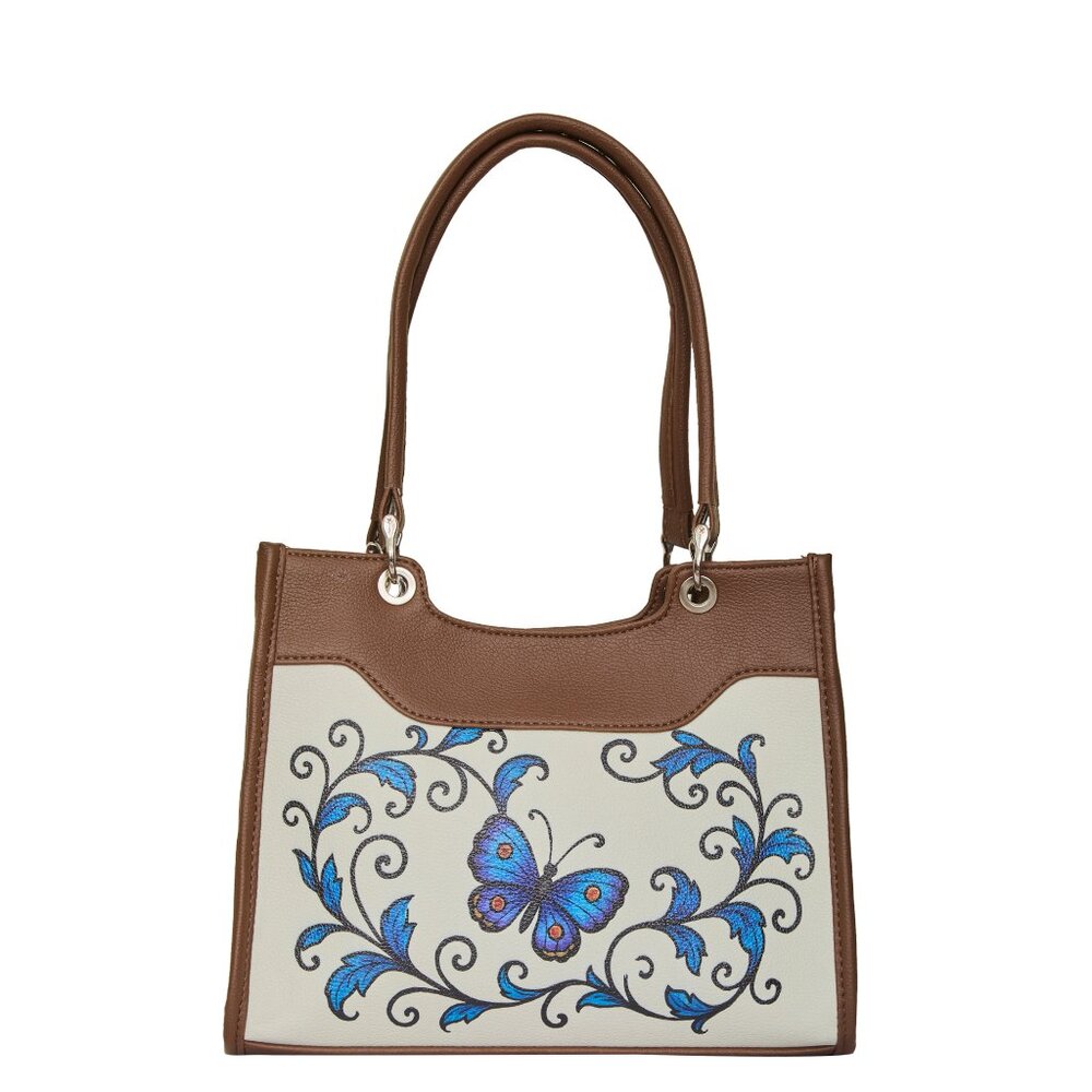 Vegan Leather Printed Top Handle Satchel Bag for Women, Crossbody Bag- Daily Use